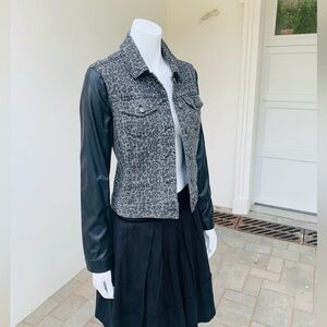 Aqua Leopard print Denim jacket